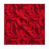 Scarlet Laurel Leaf Silk Pocket Square — unfolded studio detail.