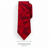 Scarlet Laurel Leaf Two-Tone Silk Tie blade width guide — 3.15 inches / 8 cm