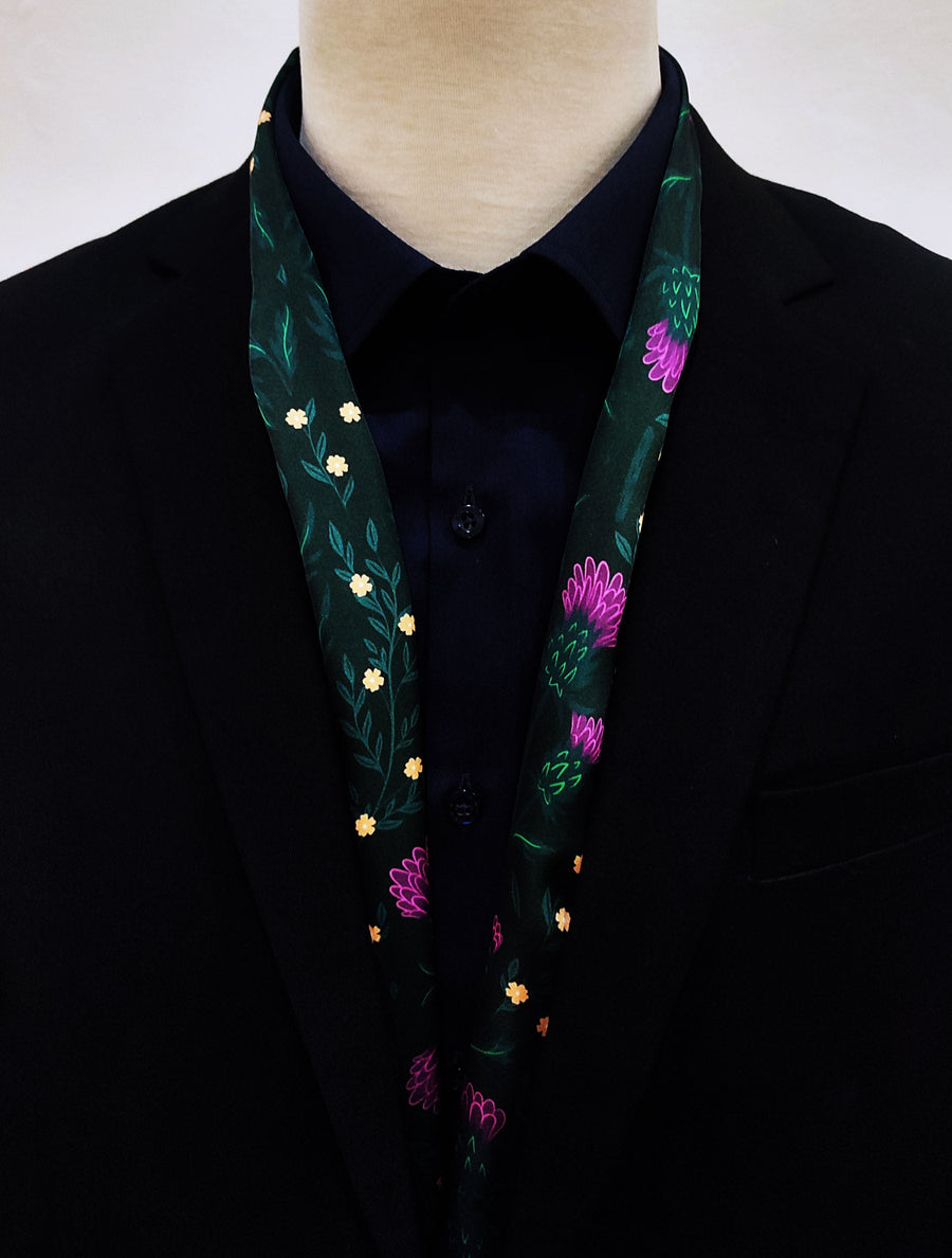 Scottish Thirstle Vector Art - Silk Men Scarves - Silk Scarves | Monzoro Pakistan