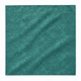Sea Green Scroll Damask Silk Pocket Square — Unfolded studio detail