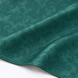 Sea Green Scroll Damask Silk Pocket Square — Fabric and design close-up