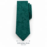 Sea Green Scroll Damask Silk Tie — Blade width