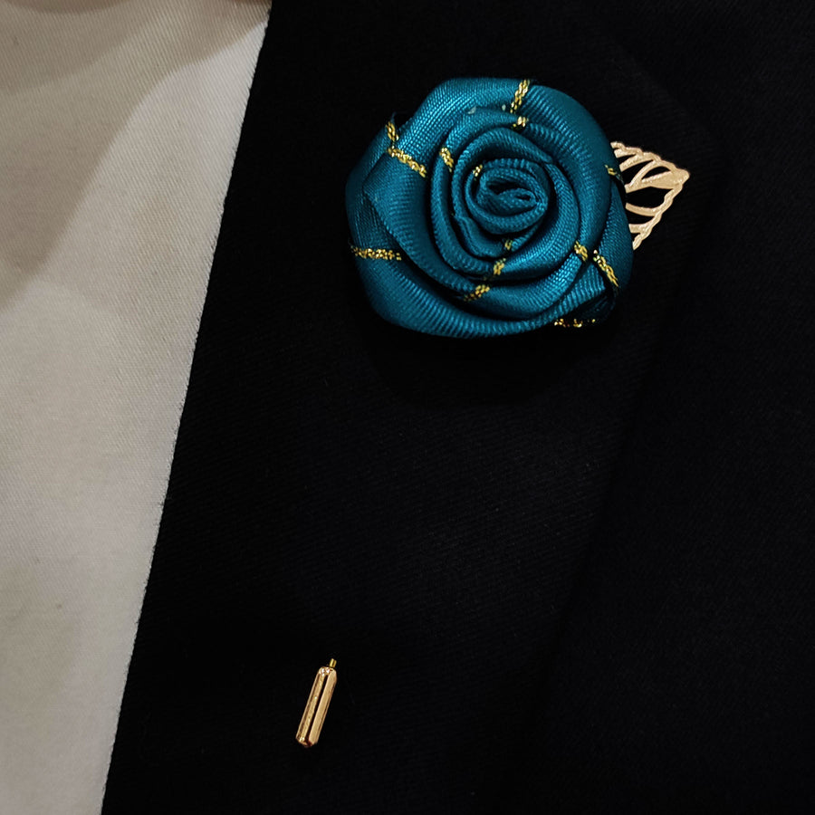 Sea Green Texture Floral Lapel Pins - Lapel Pins | Monzoro Pakistan