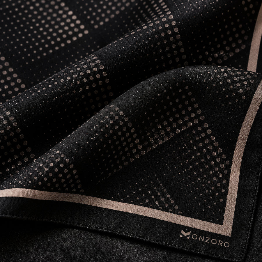 Seamless Geometric Dotted pocket square — fabric and design close-up.
