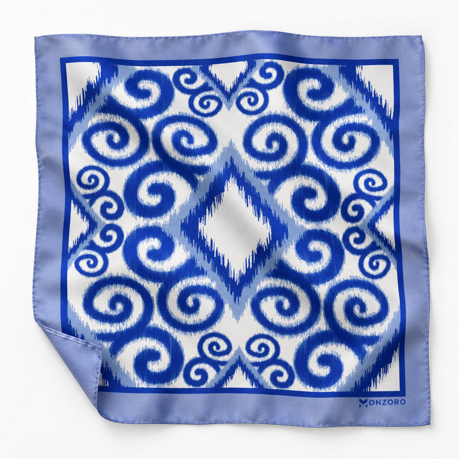 Seamless Hand Drawn Pattern pocket square — unfolded studio detail.