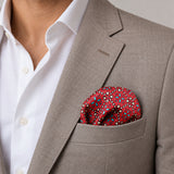 Seamless Repeat Pattern pocket square — light jacket · wearing detail.