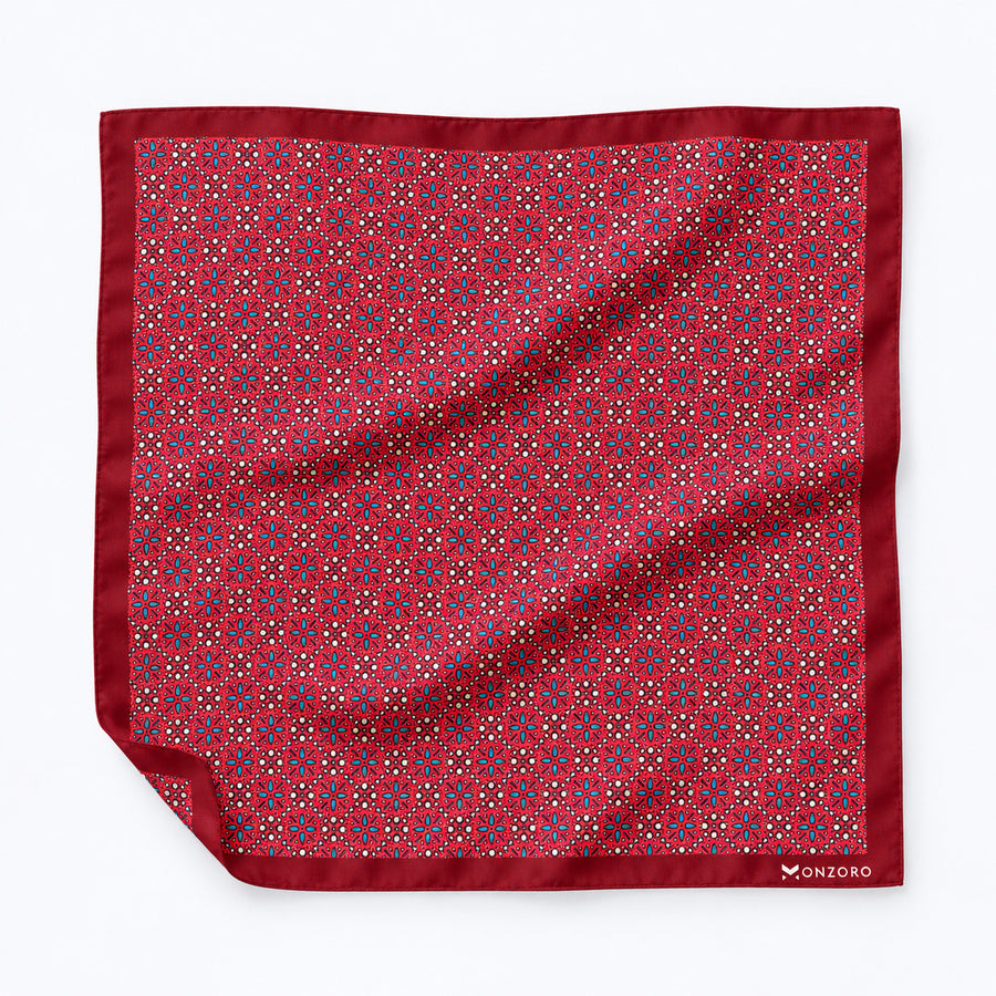 Seamless Repeat Pattern pocket square — unfolded studio detail.