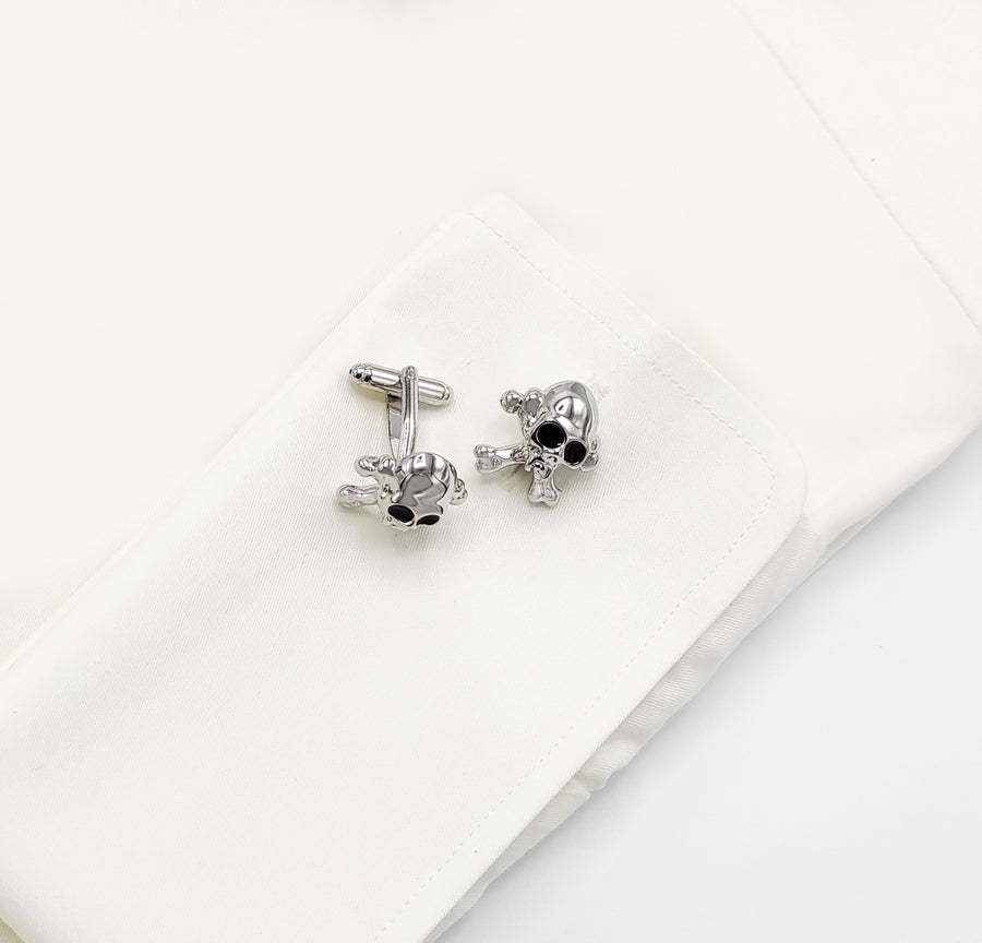 Skull and Bones – Silver Men's Cufflinks - Cufflinks | Monzoro Pakistan