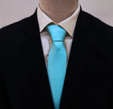 Sky Blue Diagonal Striped Neck Ties - Neckties | Monzoro Pakistan