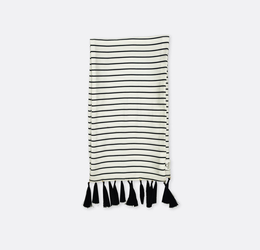 Sleek Black & White Stripes - Silk Men Scarves - Silk Scarves | Monzoro Pakistan