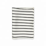 Sleek Black & White Stripes pocket square — folded product.