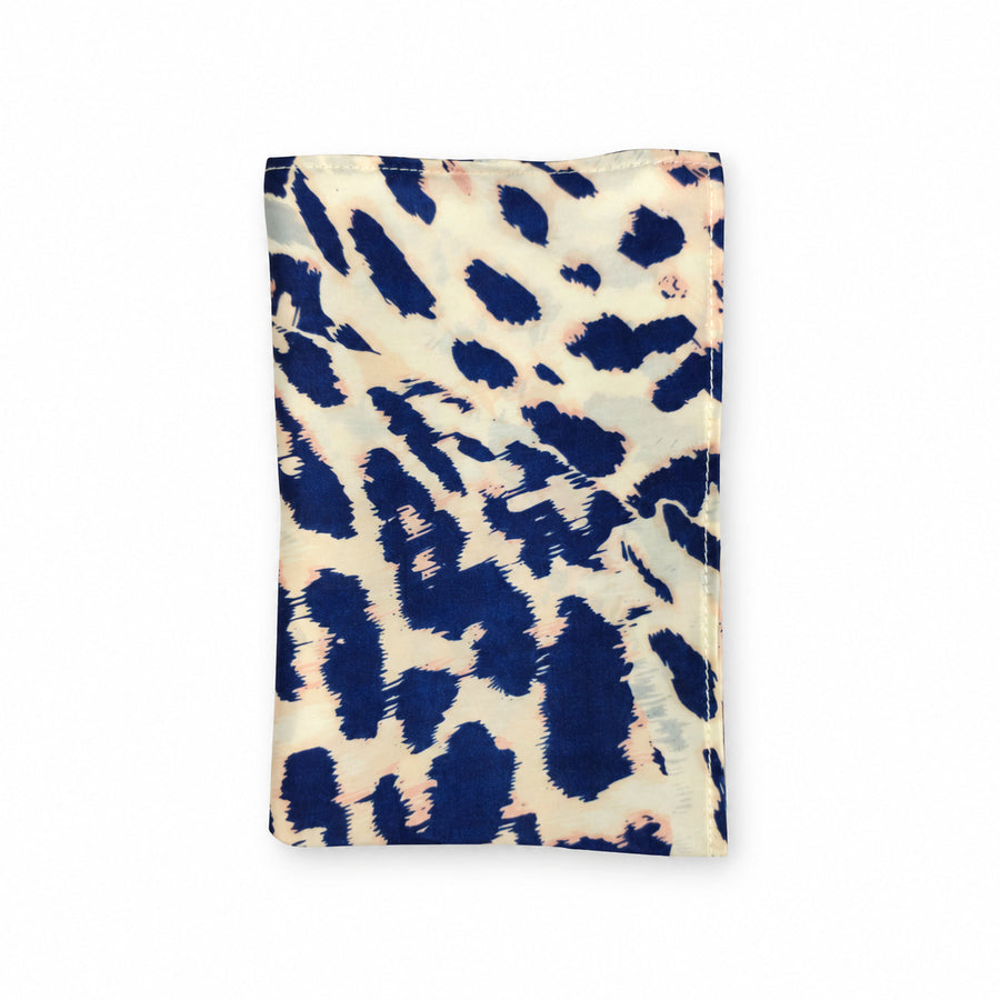 Snow Leopard pocket square — folded product.