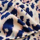 Snow Leopard pocket square — fabric and design close-up.