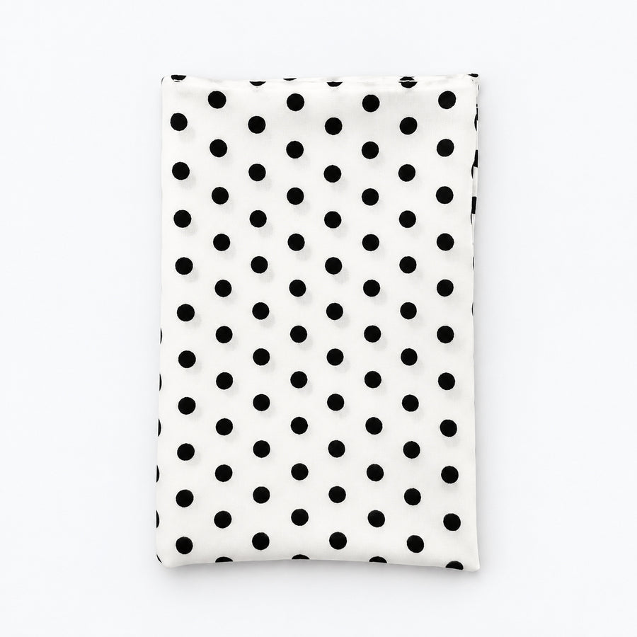 Snow White Base Polka pocket square — folded product.