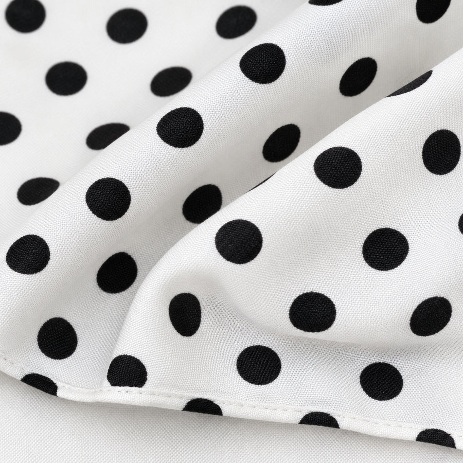 Snow White Base Polka pocket square — fabric and design close-up.