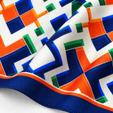 Techno Illusion pocket square — fabric and design close-up.
