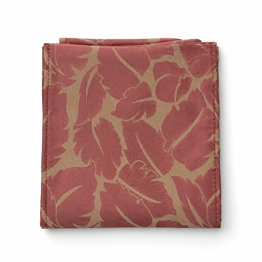 Terracotta Leaf Silhouette Silk Pocket Square — product photograph 9