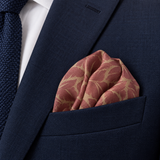 Terracotta Leaf Silhouette Silk Pocket Square — product photograph 1