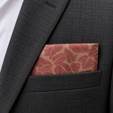 Terracotta Leaf Silhouette Silk Pocket Square — product photograph 7