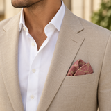 Terracotta Leaf Silhouette Silk Pocket Square — product photograph 3