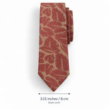 Terracotta Leaf Silhouette Silk Tie blade width guide — 3.15 inches / 8 cm