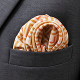 Textura Art pocket square — close-up wearing detail.