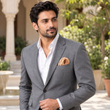 Textura Art pocket square — outdoor lifestyle.