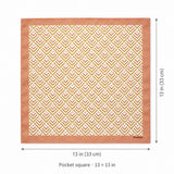 Textura Art pocket square — size guide.