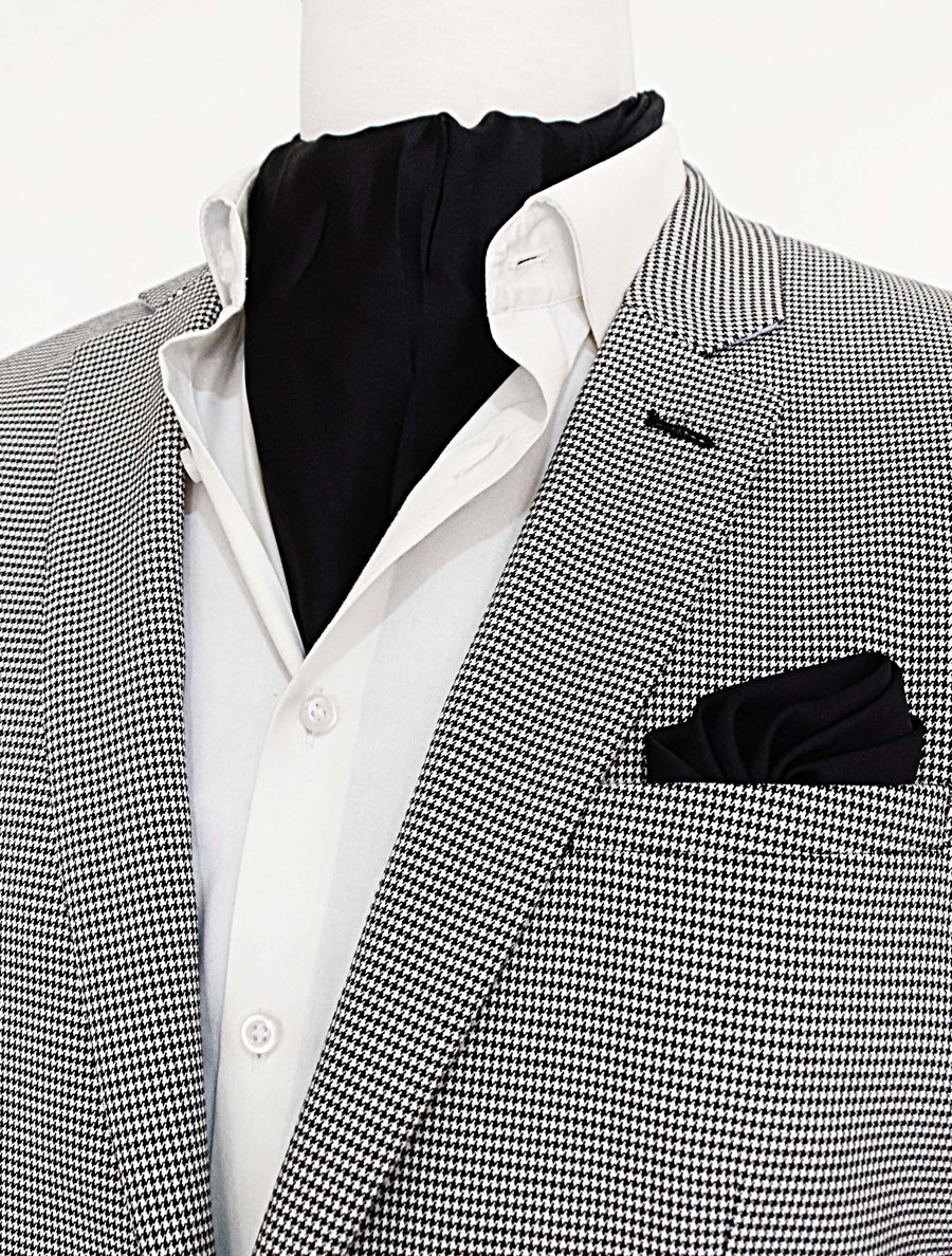The Black Matter Silk Ascot & Pocket Square Set - Combo Sets | Monzoro Pakistan
