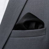 The Black Matter pocket square — close-up wearing detail.