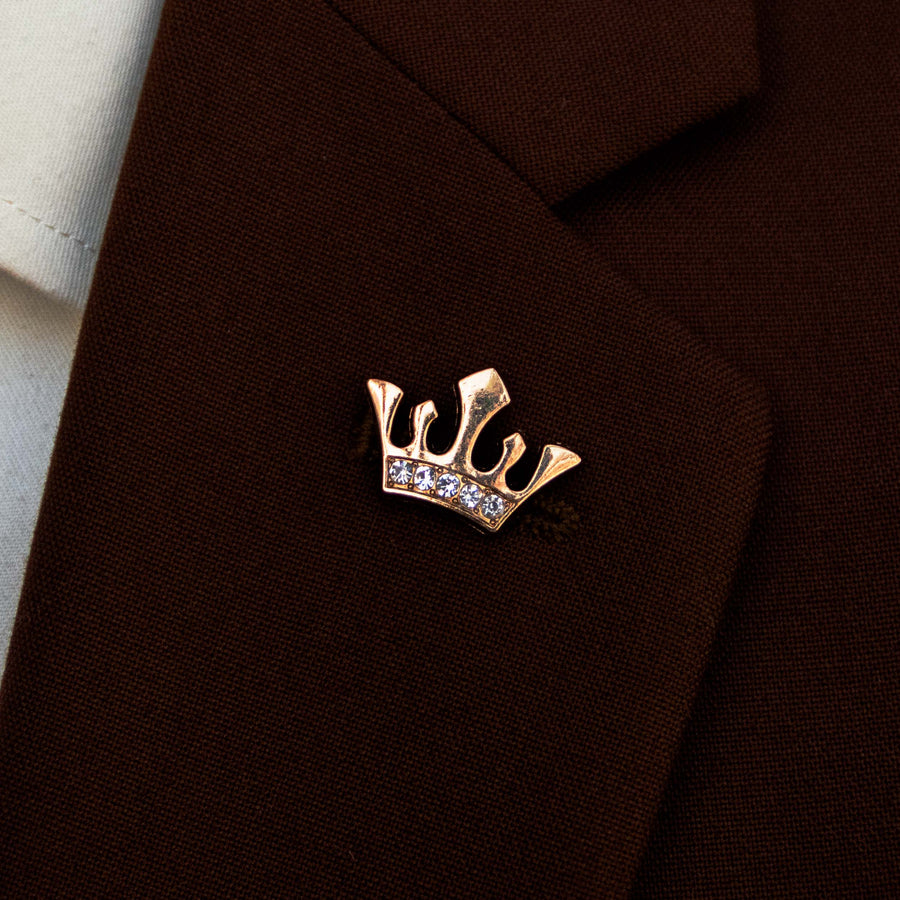 The Crown Golden Metal Lapel Pin - Lapel Pins | Monzoro Pakistan