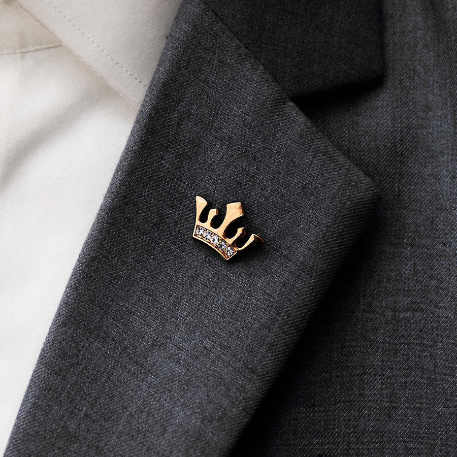 The Crown Golden Metal Lapel Pin - Lapel Pins | Monzoro Pakistan