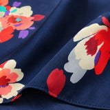 The Deep Blue Floral pocket square — fabric and design close-up.