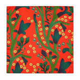 The Fiery Garden pocket square — full flat product.