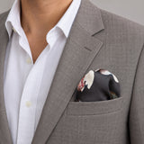 The Grey Garden pocket square — light jacket · wearing detail.