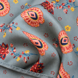The Paisley Petals pocket square — fabric and design close-up.