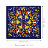 Traditional Ethnic pocket square — size guide.