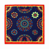 Truck Art Ethnic pocket square — full flat product.