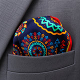 Truck Art Ethnic pocket square — close-up wearing detail.