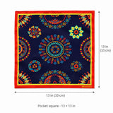 Truck Art Ethnic pocket square — size guide.