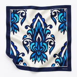 Turkish Floral pocket square — unfolded studio detail.