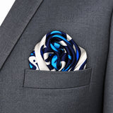 Turkish Floral pocket square — close-up wearing detail.