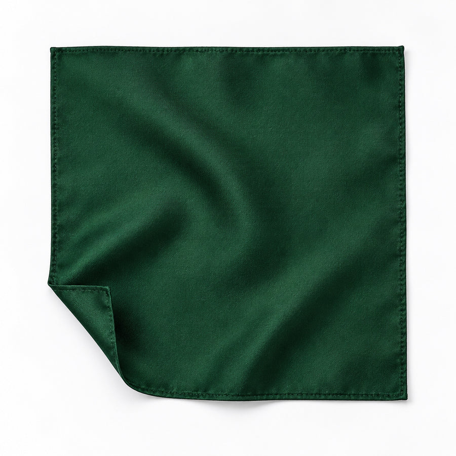 Deep Green pocket square — unfolded studio detail.