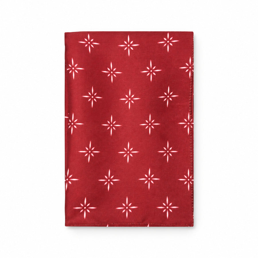 Twinkle Maroon pocket square — folded product.