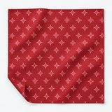 Twinkle Maroon pocket square — unfolded studio detail.