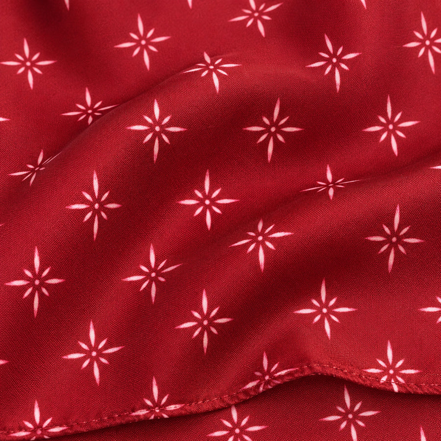 Twinkle Maroon pocket square — fabric and design close-up.