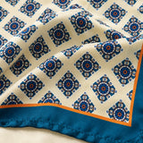 Ukrainian Folk Art pocket square — fabric and design close-up.