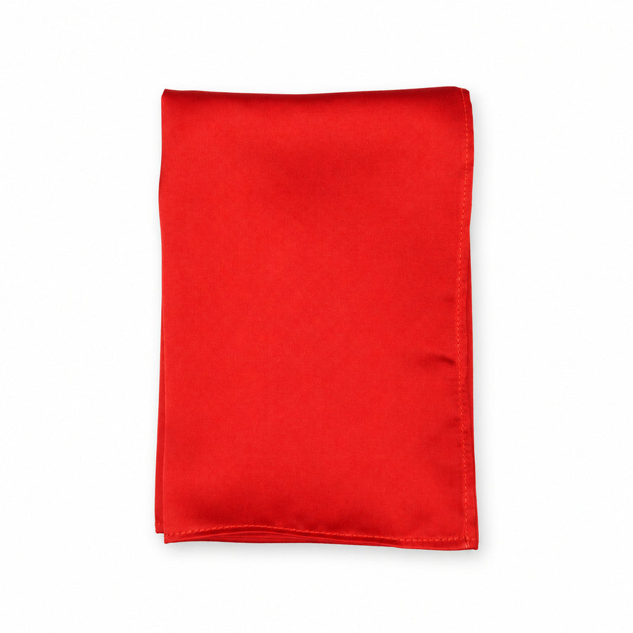 Valentine Red pocket square — folded product.