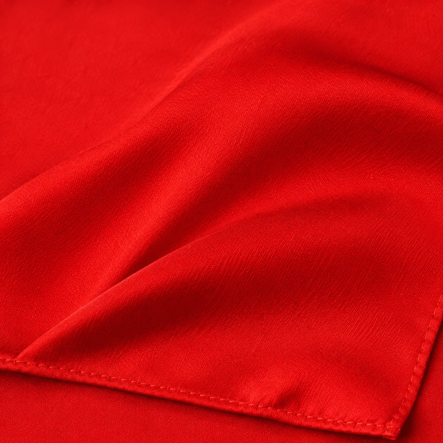 Valentine Red pocket square — fabric and design close-up.