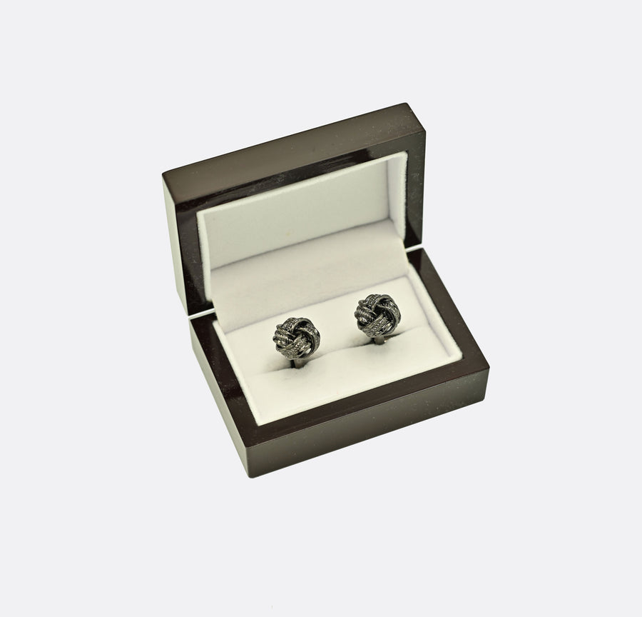 Weave Knot - Gun Metal Cufflinks - Cufflinks | Monzoro Pakistan